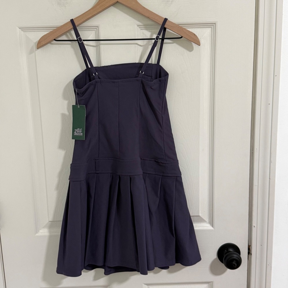 Wild Fable Purple Pintuck Pleated Mini Dress NWT Dark Academia Preppy School XXS - Picture 2 of 10